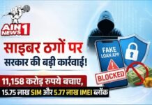 साइबर ठगों पर सरकार की बड़ी कार्रवाई, 11,158 करोड़ रुपये बचाए; 15.75 लाख SIM और 5.77 लाख IMEI ब्लॉक